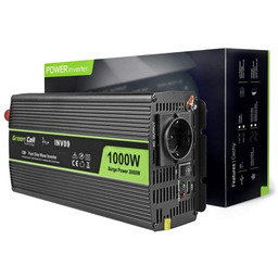 GREEN CELL PRZETWORNICA INV09 12V-230V 1000W/2000W CZYSTA SINUSOIDA