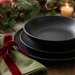 Serwis Obiadowy na 6 osób Czarny 18 talerzy