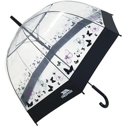 Trespass Papillon, nadruk motyla, przezroczysty parasol, czarny