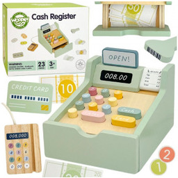 Drewniana Kasa Sklepowa Edukacyjna z Akcesoriami 23 el.