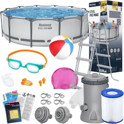 Basen Bestway 366x100 Ogrodowy Stelażowy 56418 12w1