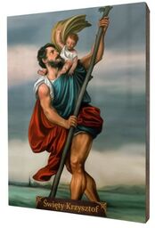 Święty Krzysztof, obraz na desce lipowej