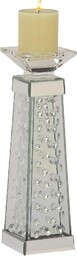 Deco 79 87374 Szklany kryształowy świecznik, 10 cm