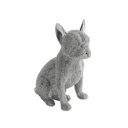 Eurofirany Figurka dekoracyjna Eldo 1 13x9x17 Buldog srebrna