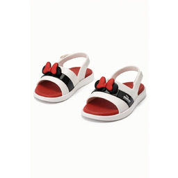 MINI MELISSA DZIECIĘCE KLAPKI Z CZERWONYM KOKARDKOWYM OZDOBNIKIEM