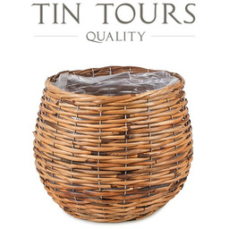 OKRĄGŁY KOSZ Z RATTANU 28x28x25 cm