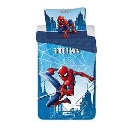 Jerry Fabrics Pościel bawełniana 140x200 Spider-man niebieska poszewka