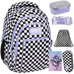 Backup 6w1 Plecak Młodzieżowy Piórnik Worek W Kratkę