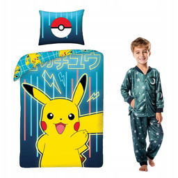 Pościel młodzieżowa 140x200 Pokemon Pokemony Pikachu Pikaczu poszewka