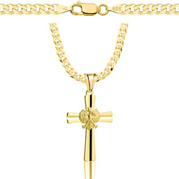 Srebrny Pozłacany Łańcuszek Pancerka 3,80 mm z Krzyżykiem