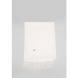 Szalik damski z frędzlami jednolity kremowy