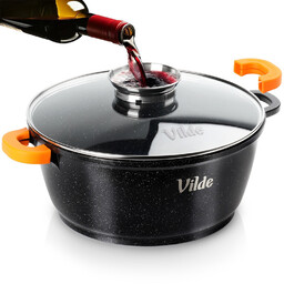 Garnek granitowy ze szklaną pokrywką TERRUNA AROMA 28