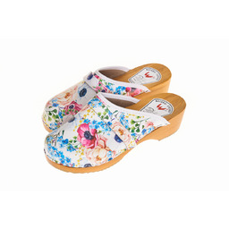 Damskie wygodne chodaki wsuwane ze skóra naturalną