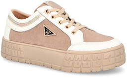 Skórzane trampki damskie - FILIPPO DP4245/23 BEŻOWE