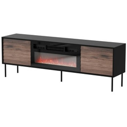 Cama Meble Szafka RTV CORTINA 180x40x60 czarny/orzech +