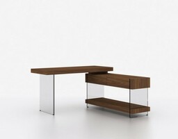 Eleganckie biurko nowoczesne ze szkłem Soho