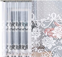 Firana żakardowa Demetria 400x170cm prosta (gotowa) z obszyciem