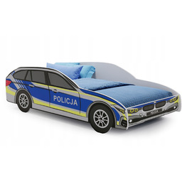 Samochód łóżko dziecięce auto Policja160x80 materac wóz policyjny