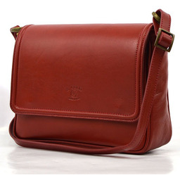 Listonoszka skórzana zgrabna przez ramię damska