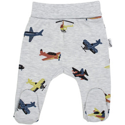 Chłopięcy półśpioch bawełniany samoloty szary Nicol