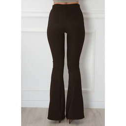 Spodnie dzwony prążek czekolada Vitino