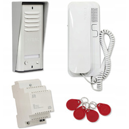 Domofon jednorodzinny Cyfral Cosmo R1 srebrny (słuchawka biała)