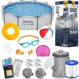 Basen Bestway 305x76 Ogrodowy Stelażowy 56408 12w1