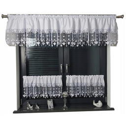 Nowoczesny Komplet Firan Do Kuchni 300/50 2x Zazdrostka