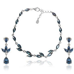 ankabizuteria.pl Biżuteria srebrna komplet z kryształami Swarovski