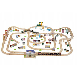 Drewniana kolejka Royal Express zestaw 180 elementów tory