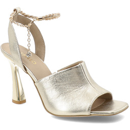 Chebello Sandały damskie, cholewka ze skóry naturalnej zapinane