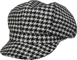 Czapka Kaszkiet Houndstooth by Alfonso D Este, czarno-biały,