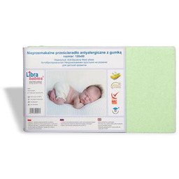 Libra-Babies Prześcieradło nieprzemakalne 120x60cm zielone jabłuszko