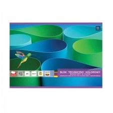 Blok techniczny kolorowy A5 20 kartek 180g barwiony
