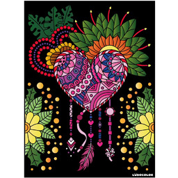 LudoColor Aksamitna tablica do kolorowania Le Mandala Heart,