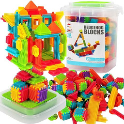 MalPlay 5901924221371 Klocki Edukacyjne Konstrukcyjne Wafle Jeżyki Kreatywne