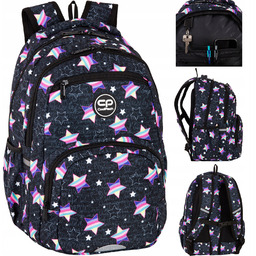 Plecak Szkolny Dla Dziewczynki Młodzieżowy Czarny W Gwiazdki