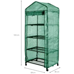 DEDRA N04721 Szklarnia ogrodowa regałowa miniszklarnia PE 69x49x160