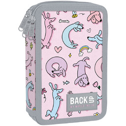 Piórnik z wyposażeniem trzykomorowy dla dziewczynki BackUp Cute
