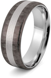 Obrączka męska z włóknem węglowym CARBON - Ag-538