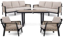Zestaw mebli ogrodowych z aluminium PROVENCE DUO czarny