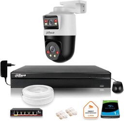 Dahua Zestaw monitoringu IP kamera obrotowa 2MP+2MP dysk