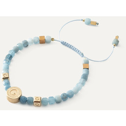 Bransoletka Z Akwamarynem, Srebro 925 Pozłacane