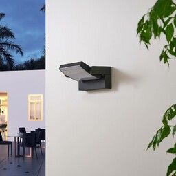 Lindby Kinkiet zewnętrzny LED Sherin, obrotowy, szary, aluminium