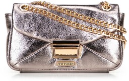 Minitorebka crossbody z połyskującej ekoskóry szara
