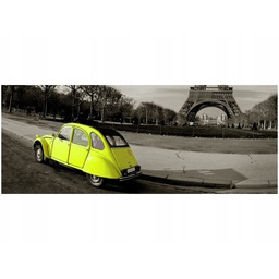 100x40cm Żółty Citroen obraz drewno
