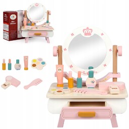 Toaletka Drewniana z Lustrem dla Dziewczynki