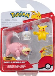 POKEMON Figurka 3 PAK Pikachu Litwick Slowpoke
