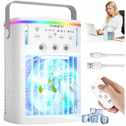 Mini Klimatyzator Przenośny 1000ML Usb Wentylator Nawilżacz Pilot