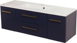 Szafka wisząca z umywalką granatowy mat 120 cm